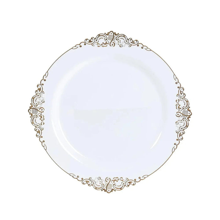 20 Round 13" Plastic Charger Plates with Embossed Baroque Rim
