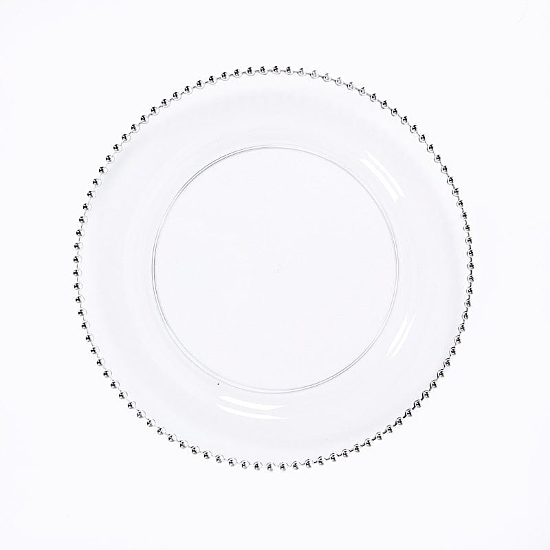 10 Round 13" Plastic Charger Plates with Beaded Rim