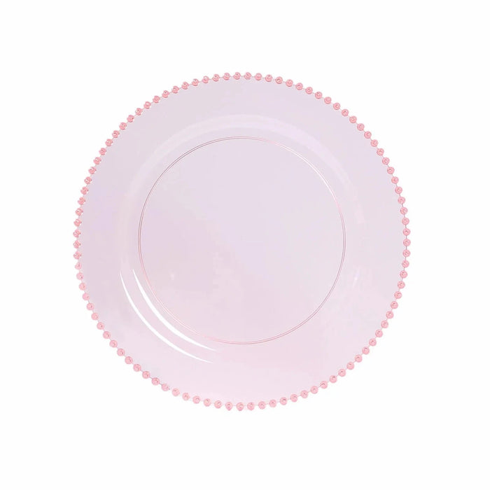 10 Round 13" Plastic Charger Plates with Beaded Rim