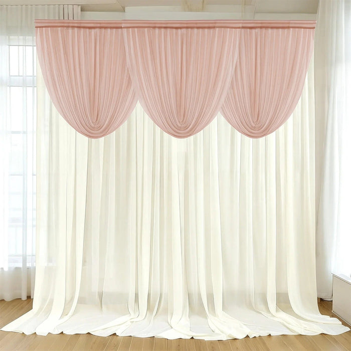 4 ft x 4 ft Sheer Chiffon Valance Curtain Backdrop Drapery Panel