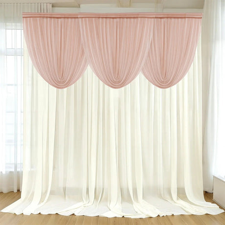 4 ft x 4 ft Sheer Chiffon Valance Curtain Backdrop Drapery Panel