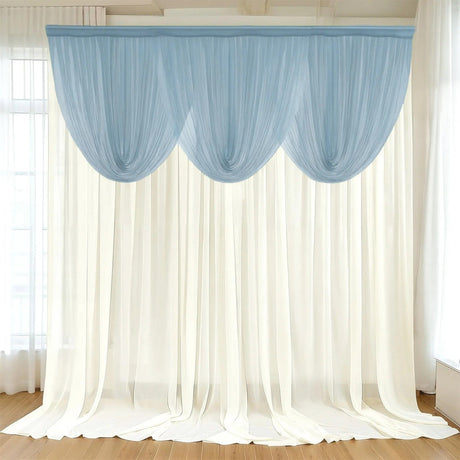 4 ft x 4 ft Sheer Chiffon Valance Curtain Backdrop Drapery Panel