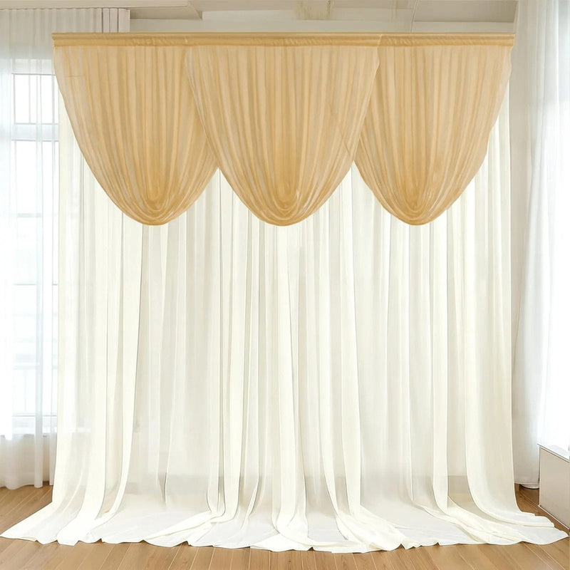 4 ft x 4 ft Sheer Chiffon Valance Curtain Backdrop Drapery Panel
