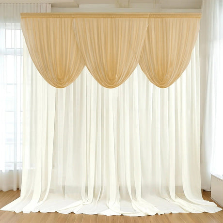 4 ft x 4 ft Sheer Chiffon Valance Curtain Backdrop Drapery Panel