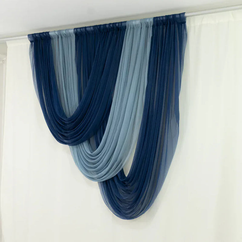 4 ft x 5 ft Sheer Chiffon Valance Curtain Backdrop Drapery Panel