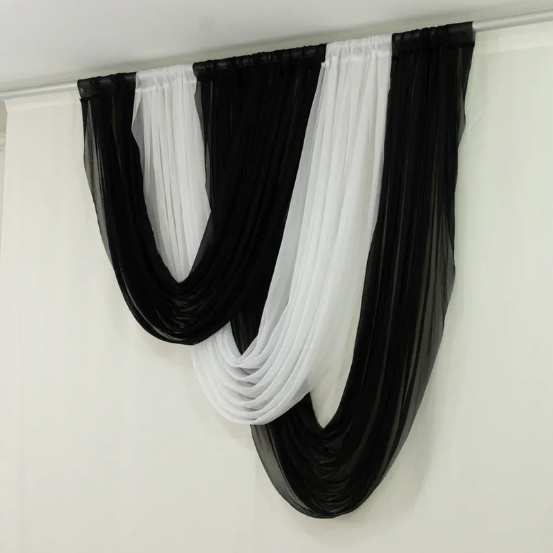 4 ft x 5 ft Sheer Chiffon Valance Curtain Backdrop Drapery Panel
