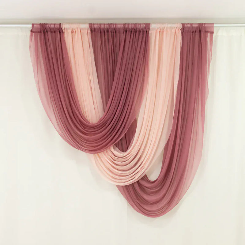 4 ft x 6 ft Sheer Chiffon Valance Curtain Backdrop Drapery Panel