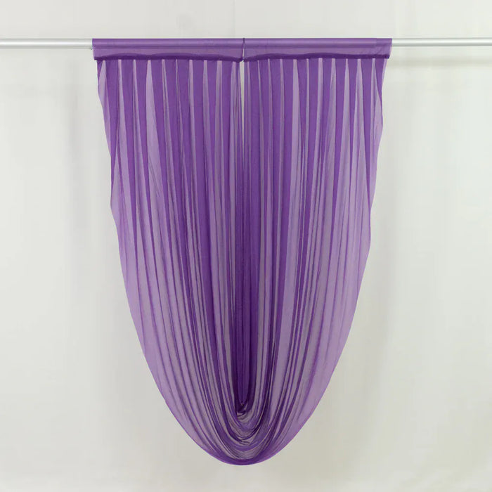 4 ft x 6 ft Sheer Chiffon Valance Curtain Backdrop Drapery Panel