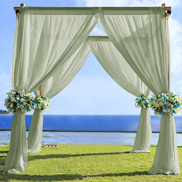 5ft x 14ft Premium Chiffon Sheer Backdrop Curtain Window Drape Panel