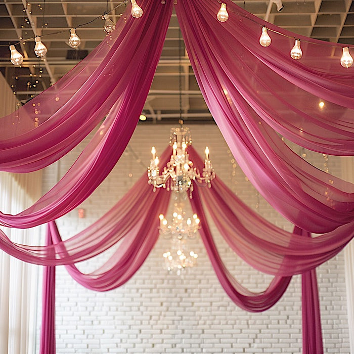 5ft x 32ft Premium Chiffon Sheer Backdrop Curtain Panel Ceiling Drape