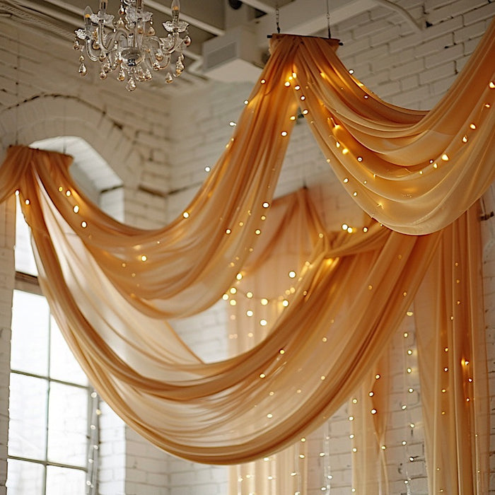 5ft x 32ft Premium Chiffon Sheer Backdrop Curtain Panel Ceiling Drape