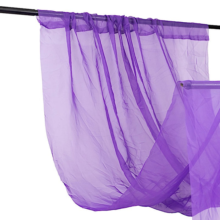 5ft x 32ft Premium Chiffon Sheer Backdrop Curtain Panel Ceiling Drape