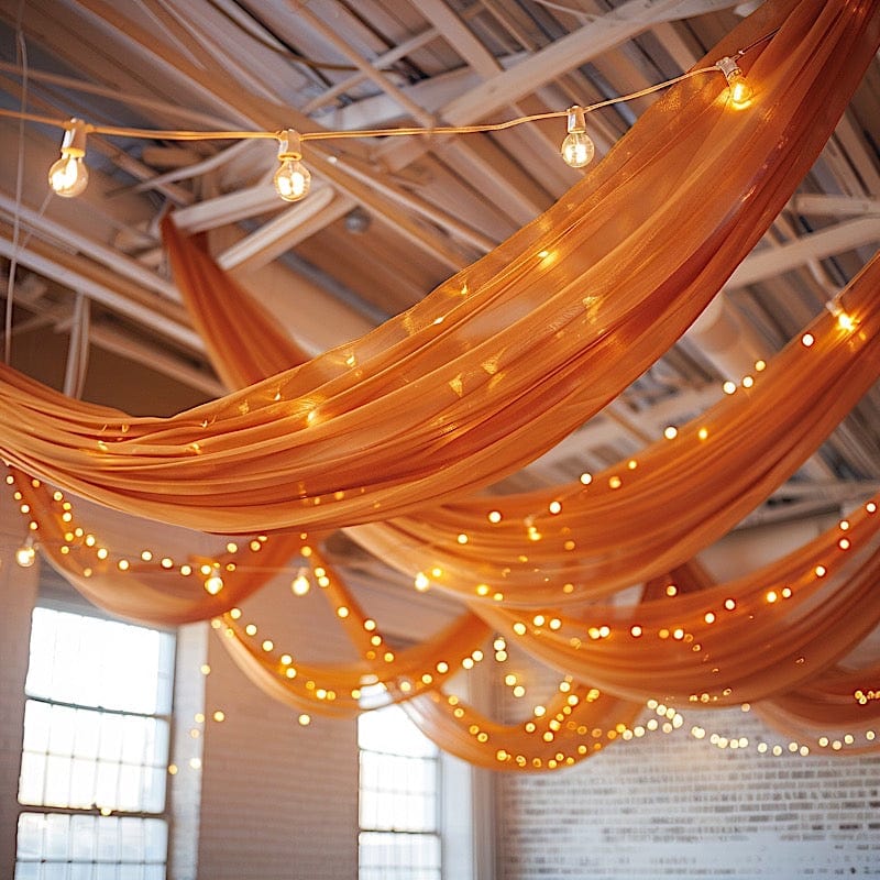 5ft x 32ft Premium Chiffon Sheer Backdrop Curtain Panel Ceiling Drape