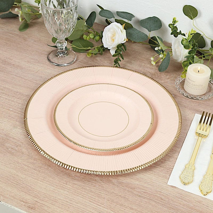 25 Round 13" Disposable Paper Charger Plates with Metallic Rim