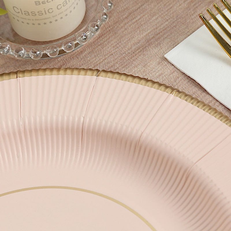 25 Round 13" Disposable Paper Charger Plates with Metallic Rim