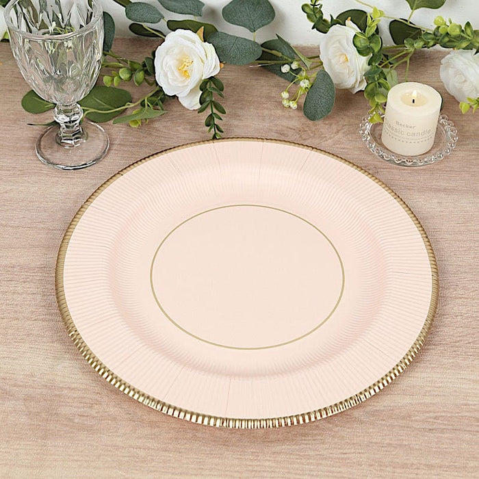 25 Round 13" Disposable Paper Charger Plates with Metallic Rim
