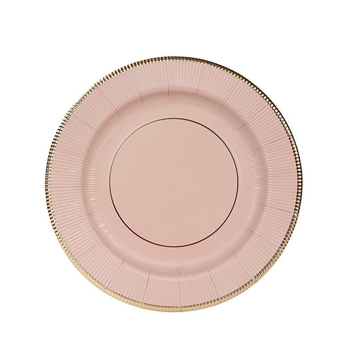 25 Round 13" Disposable Paper Charger Plates with Metallic Rim