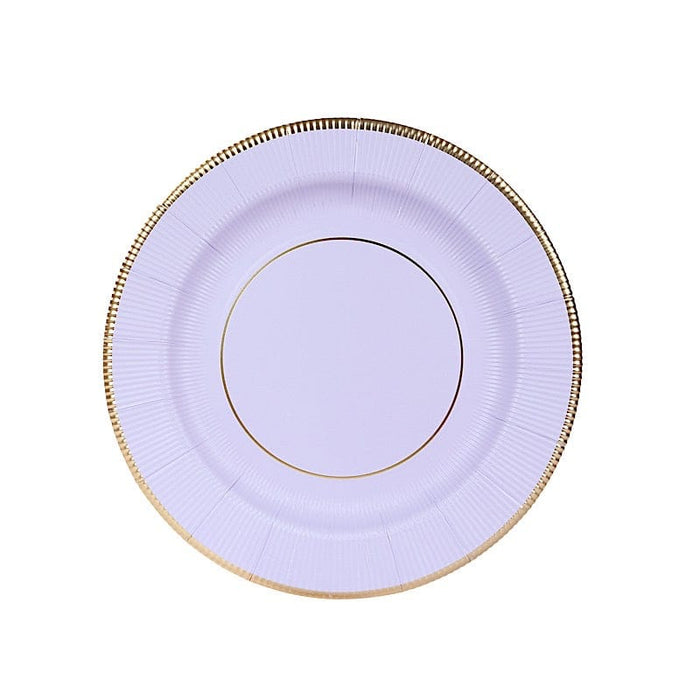 25 Round 13" Disposable Paper Charger Plates with Metallic Rim