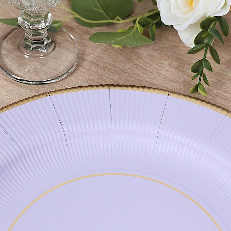 25 Round 13" Disposable Paper Charger Plates with Metallic Rim