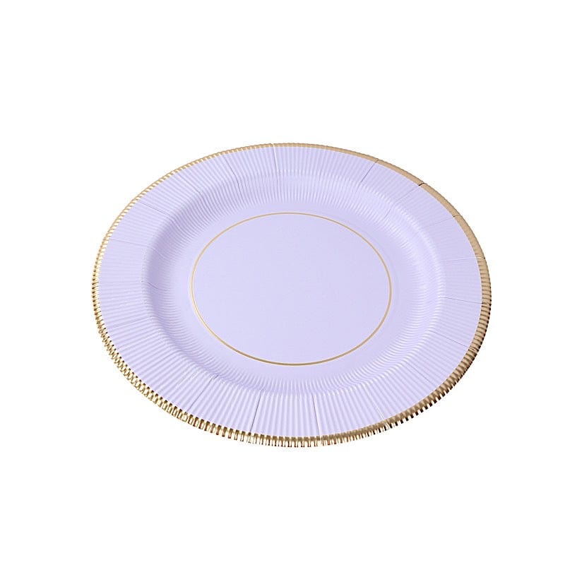 25 Round 13" Disposable Paper Charger Plates with Metallic Rim
