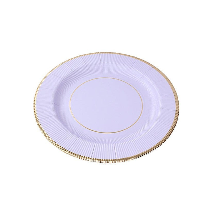 25 Round 13" Disposable Paper Charger Plates with Metallic Rim