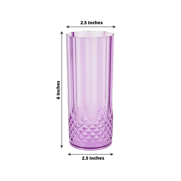 6 pcs 14 oz Crystal Plastic Drinking Glasses - Disposable Tableware