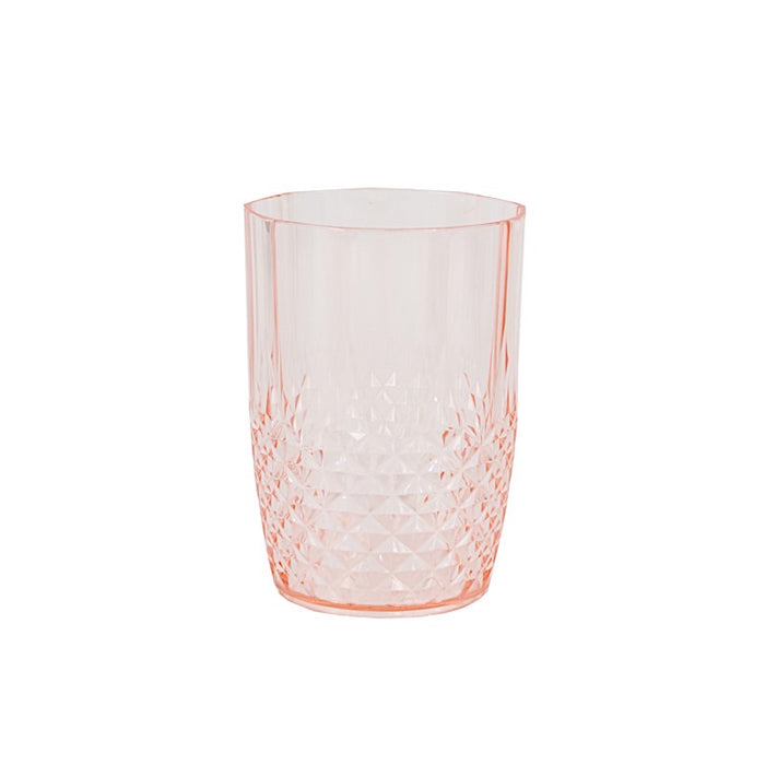 6 pcs 16 oz Crystal Cut Plastic Drinking Glasses - Disposable Tableware