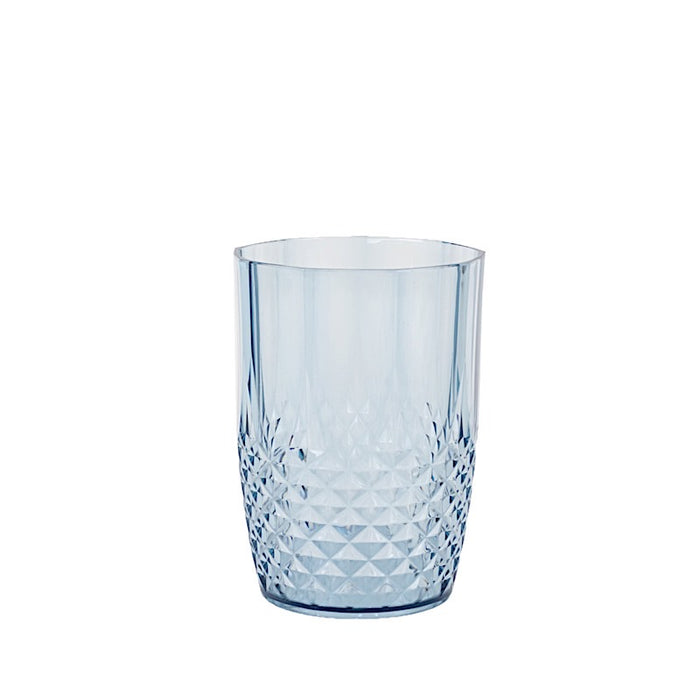 6 pcs 16 oz Crystal Cut Plastic Drinking Glasses - Disposable Tableware