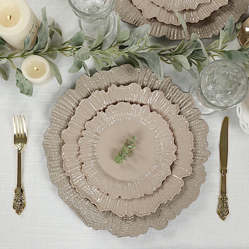 20 pcs 10" wide Plastic  Plates with Reef Desig - Disposable Tableware