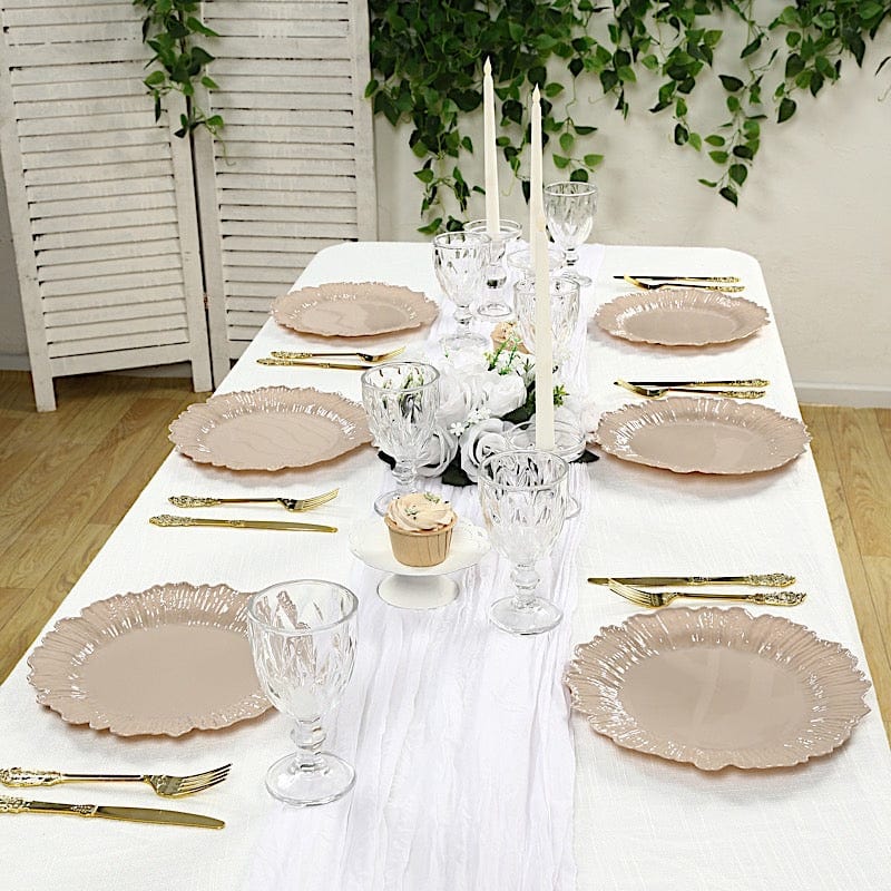 20 pcs 10" wide Plastic  Plates with Reef Desig - Disposable Tableware