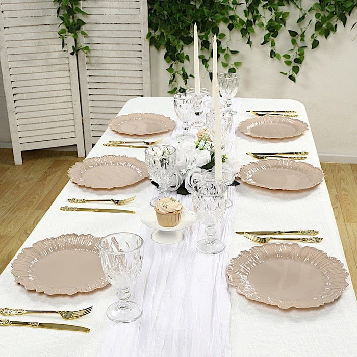 20 pcs 10" wide Plastic  Plates with Reef Desig - Disposable Tableware