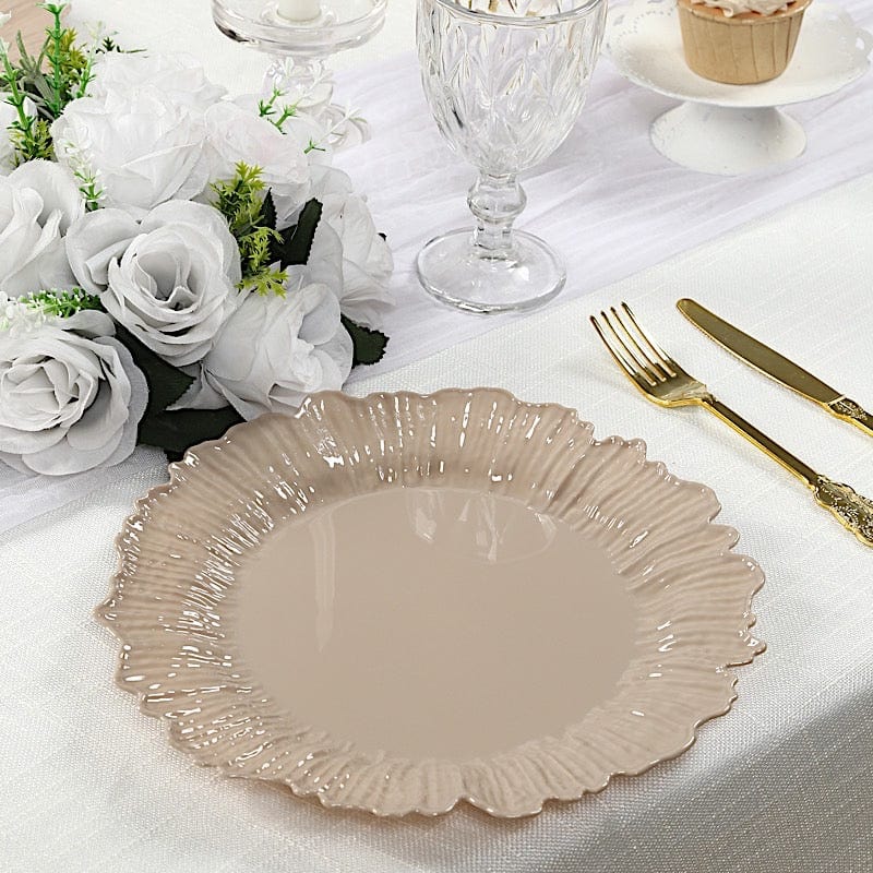 20 pcs 10" wide Plastic  Plates with Reef Desig - Disposable Tableware