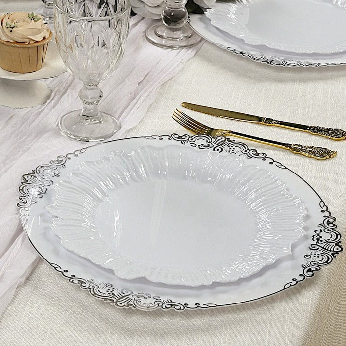 20 pcs 10" wide Plastic  Plates with Reef Desig - Disposable Tableware