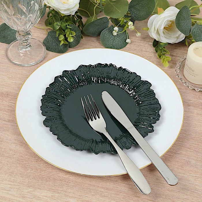 20 pcs 7" wide Plastic  Plates with Reef Desig - Disposable Tableware