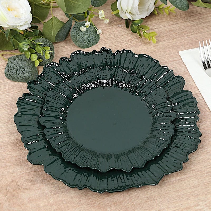 20 pcs 7" wide Plastic  Plates with Reef Desig - Disposable Tableware