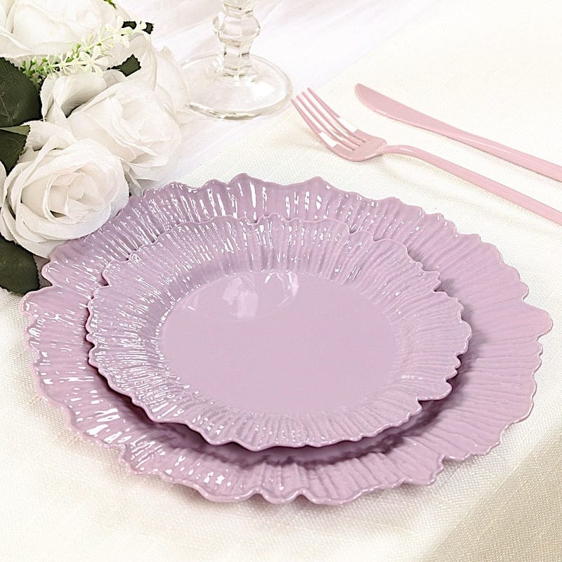 20 pcs 7" wide Plastic  Plates with Reef Desig - Disposable Tableware