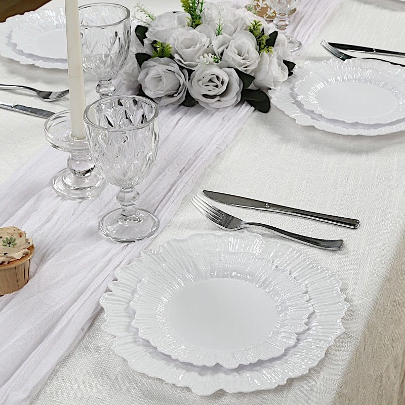 20 pcs 7" wide Plastic  Plates with Reef Desig - Disposable Tableware