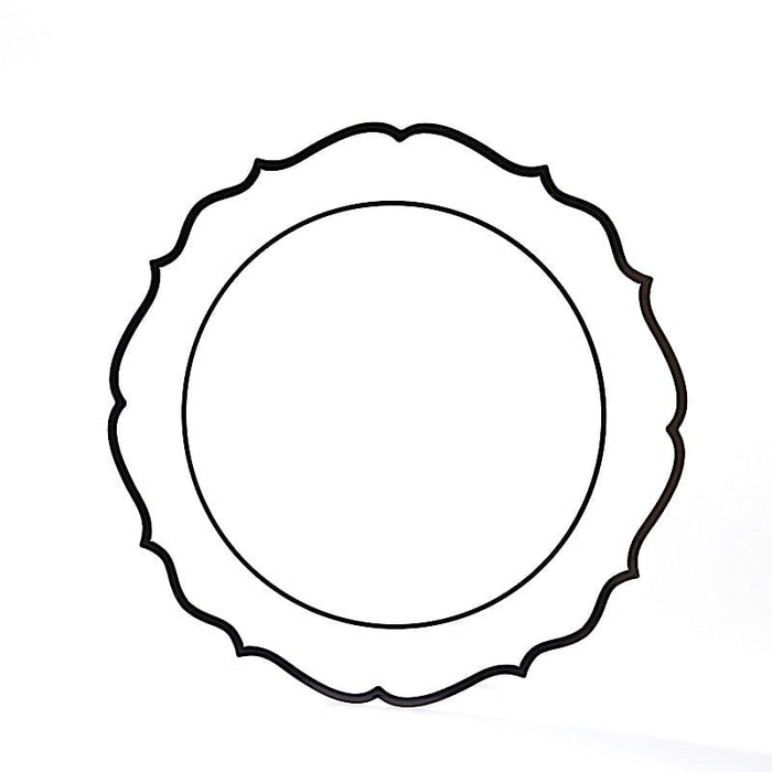 10 pcs 10" Plastic Dinner Plates With Scalloped Rim - Disposable Tableware