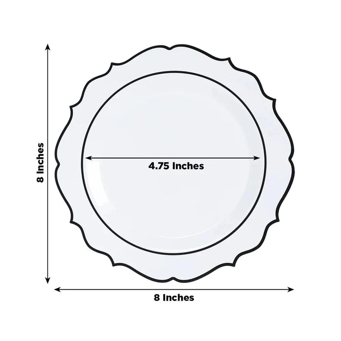 10 pcs 10" Plastic Dinner Plates With Scalloped Rim - Disposable Tableware