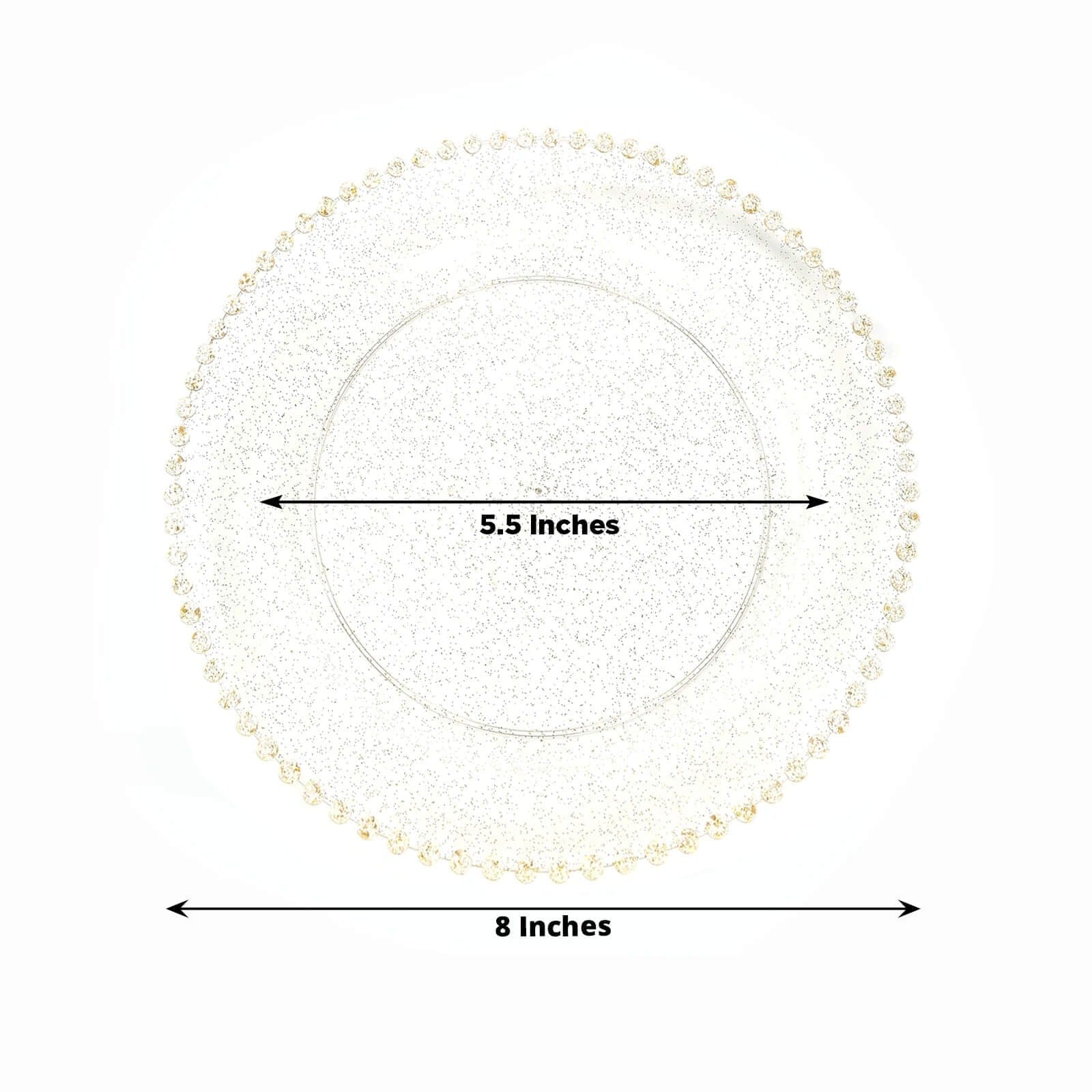 10 Round Plastic Salad Dinner Plates with Beaded Rim - Disposable Tableware