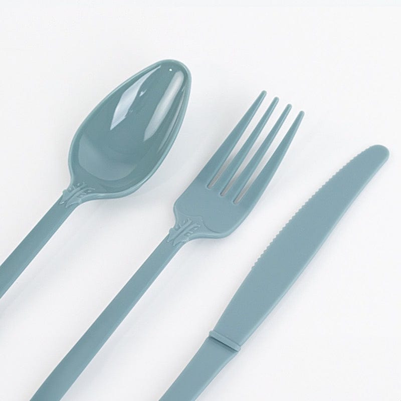 72 Baroque Style Heavy Duty Plastic Cutlery Spoons Forks and Knives Set - Disposable Tableware