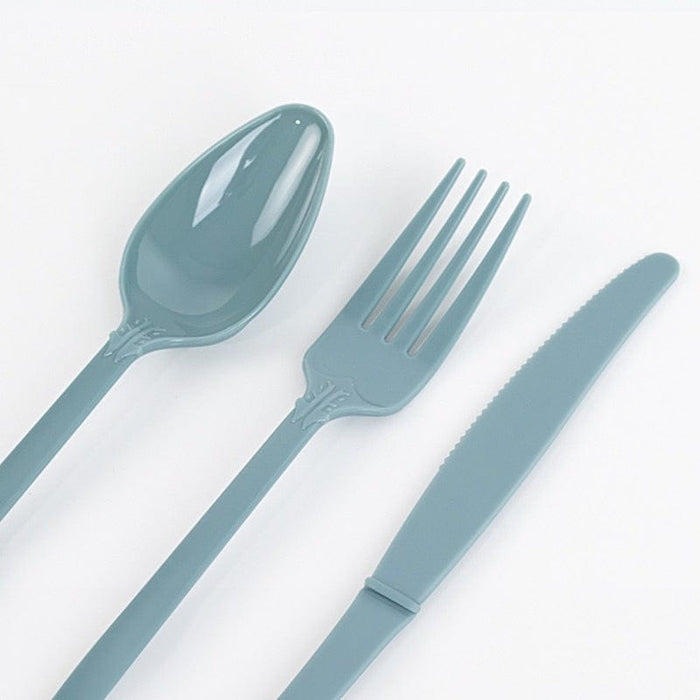 72 Baroque Style Heavy Duty Plastic Cutlery Spoons Forks and Knives Set - Disposable Tableware