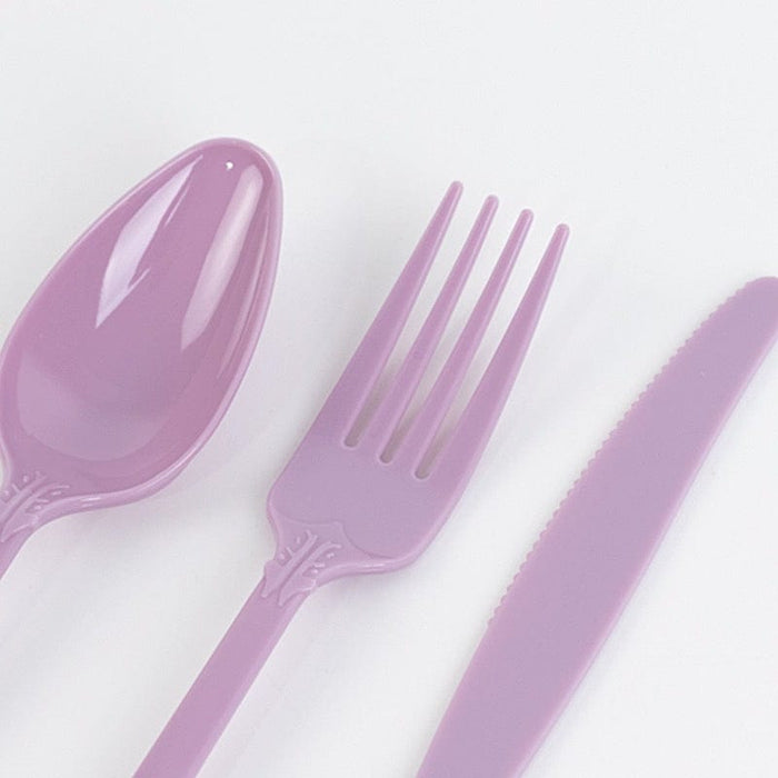 72 Baroque Style Heavy Duty Plastic Cutlery Spoons Forks and Knives Set - Disposable Tableware