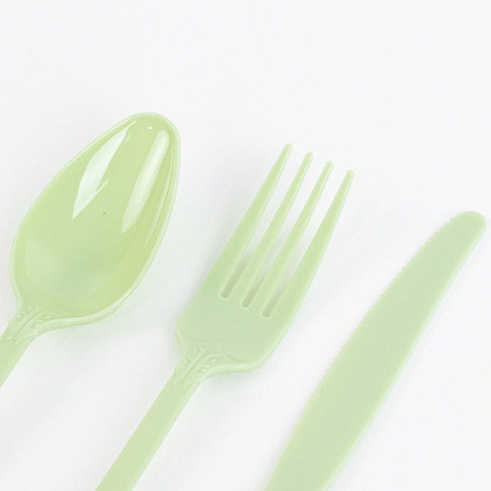 72 Baroque Style Heavy Duty Plastic Cutlery Spoons Forks and Knives Set - Disposable Tableware