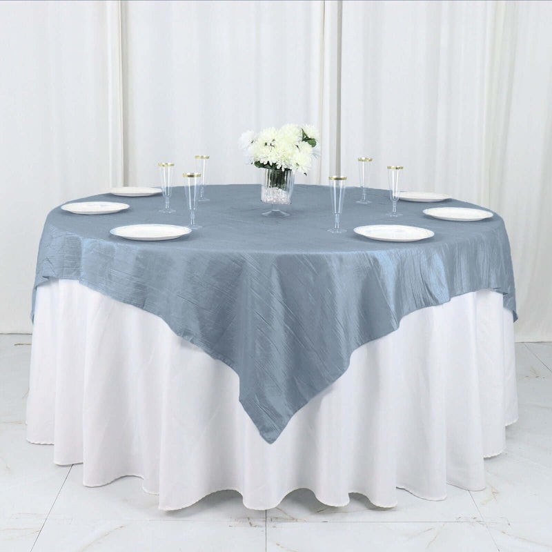 72" x 72" Accordion Crinkled Taffeta Square Table Overlay