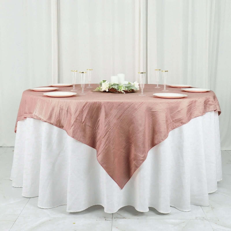 72" x 72" Accordion Crinkled Taffeta Square Table Overlay