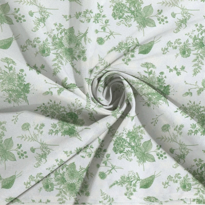 90" x 132" Floral Polyester Rectangular Tablecloth - Dusty Sage Green