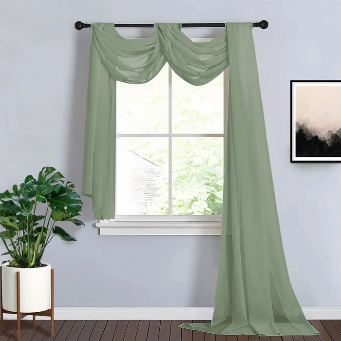 18 ft Sheer Organza Backdrop Curtain Window Drape Panel