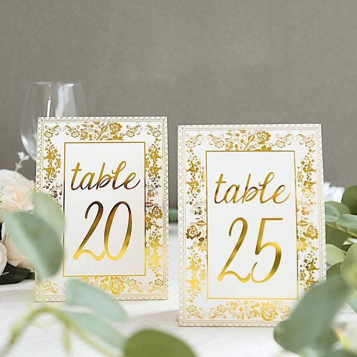 25 Double Sided 7" Paper 1-25 Set Wedding Table Numbers