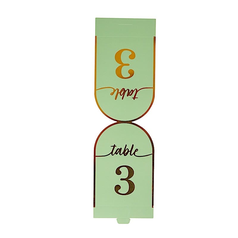 25 Arch Wedding Table Numbers with Metallic Gold Foil 1-25 Numbers Print